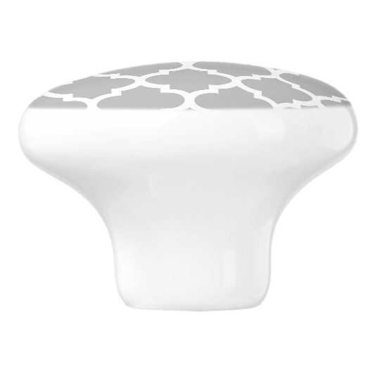 Gray White Moroccan #5 Mint Name Monogram Keramische Knop (Zijkant)