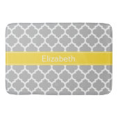 Gray White Moroccan #5 Pineapple Name Monogram Badmat (Voorkant)