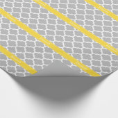 Gray White Moroccan #5 Pineapple Name Monogram Cadeaupapier (Hoek)
