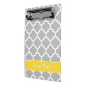 Gray White Moroccan #5 Pineapple Name Monogram Mini Klembord (Angled2)