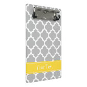 Gray White Moroccan #5 Pineapple Name Monogram Mini Klembord (Schuin)