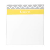 Gray White Moroccan #5 Pineapple Name Monogram Notitieblok (Voorkant)
