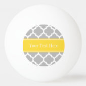 Gray White Moroccan #5 Pineapple Name Monogram Pingpongbal (Achterkant)