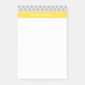 Gray White Moroccan #5 Pineapple Name Monogram Post-it® Notes (Voorkant)
