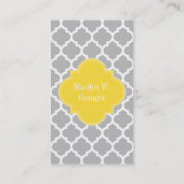Gray White Moroccan #5 Pineapple Name Monogram Visitekaartje (Achterkant)