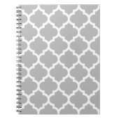 Gray White Moroccan Quatrefoil Pattern #5 Notitieboek (Voorkant)