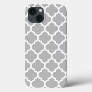 Gray White Moroccan Quatrefoil Pattern #5 V Case-Mate iPhone Case