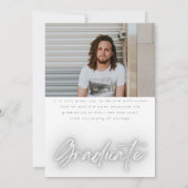 Gray White Neon Mod AFSTUDEERDER Foto College Univ Aankondiging (Achterkant)