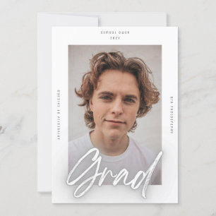 Gray White Neon Mod AFSTUDEERDER Foto College Univ Aankondiging