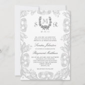 Gray White Oak Laurel Wedding Uitnodiging (Voorkant)