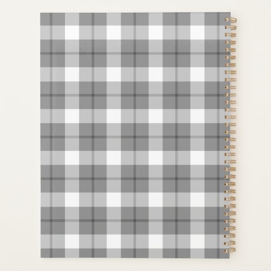 Gray & White Plaid Planner (Achterkant)