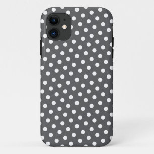 Gray & White Polka Dot Pattern iPhone 5 Hoesje