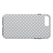 Gray White Polka Dots Pattern Case-Mate iPhone Case (Achterkant (Horizontaal))