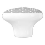 Gray White Polka Dots Pattern Keramische Knop (Zijkant)