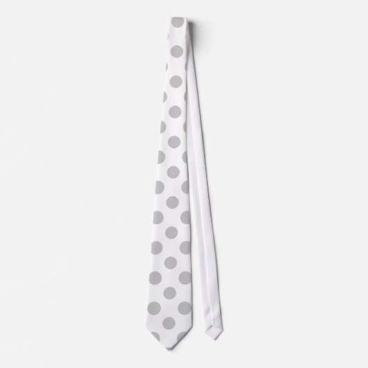 Gray White Polka Dots Pattern Stropdas (Voorkant)