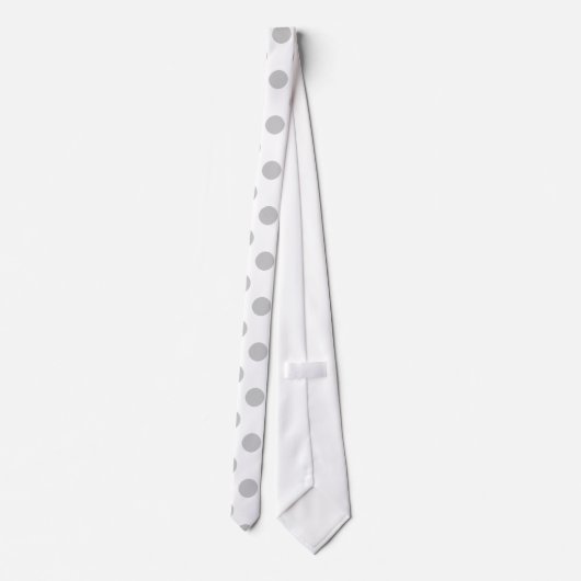 Gray White Polka Dots Pattern Stropdas (Achterkant)