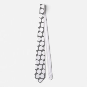 Gray White Polka Dots Pattern Stropdas