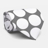 Gray White Polka Dots Pattern Stropdas (Opgerold)