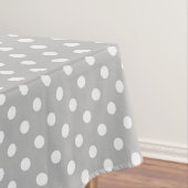 Gray White Polka Dots Pattern Tafelkleed (Voorbeeld)
