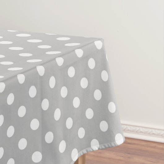 Gray White Polka Dots Pattern Tafelkleed (Voorbeeld)