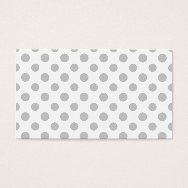 Gray White Polka Dots Pattern Visitekaartje (Voorkant)