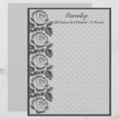 Gray & White Polka Dots Rozen Border (Voorkant / Achterkant)