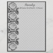 Gray & White Polka Dots Rozen Border (Voorkant)