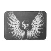 Gray & White Rock Angel Wings Skull Badmat (Voorkant)