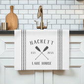 Gray & White Rustic Oars Specialized Lake House Theedoek