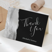 Gray White Silver Agate Dark Weddenschap Bedankt Kaart