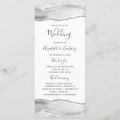 Gray White Silver Agate Wedding Programmakaart (Voorkant)