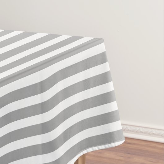 Gray/White Simple Stripes Pattern Tafelkleed (Voorbeeld)
