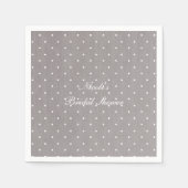 Gray & White Small Polka Dots Modern Chic Servetten (Voorkant)
