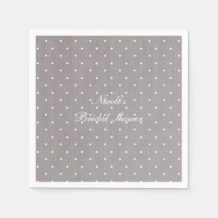 Gray & White Small Polka Dots Modern Chic Servetten
