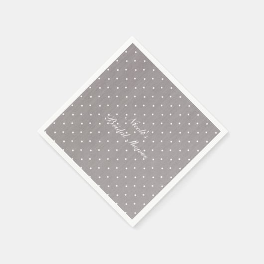 Gray & White Small Polka Dots Modern Chic Servetten (Hoek)