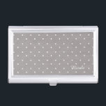 Gray & White Small Polka Dots Modern Chic Visitekaarthouder<br><div class="desc">Grijs & Wit Kleine Polka Dots Moderne Chique visitekaarthouder. Aanpassen met elke tekst of leeg laten.</div>