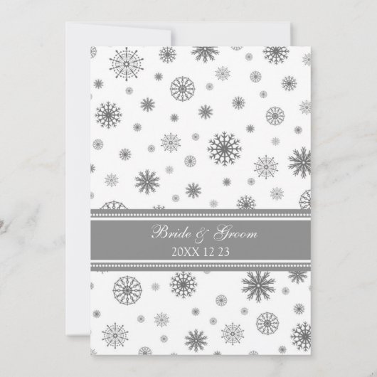 Gray White Snow Winter Weddenschap Kaarten (Achterkant)