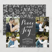 Gray & White Snowflake Holiday Fotokaart Feestdagenkaart (Voorkant / Achterkant)