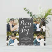 Gray & White Snowflake Holiday Fotokaart Feestdagenkaart (Staand voorkant)