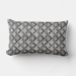 Gray White Snowflake Pattern Modern Kussen