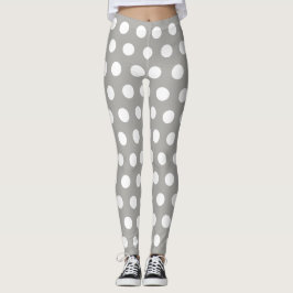 Gray White Spots Retro Yoga pants Leggings