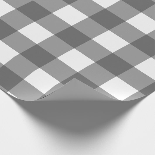 Gray & White Square Pattern Wrapping Paper Cadeaupapier (Hoek)