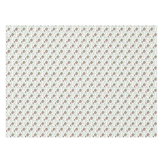 Gray White Star Red Robin Wreate Kerstmis Tafelkleed (Voorkant (Horizontaal))