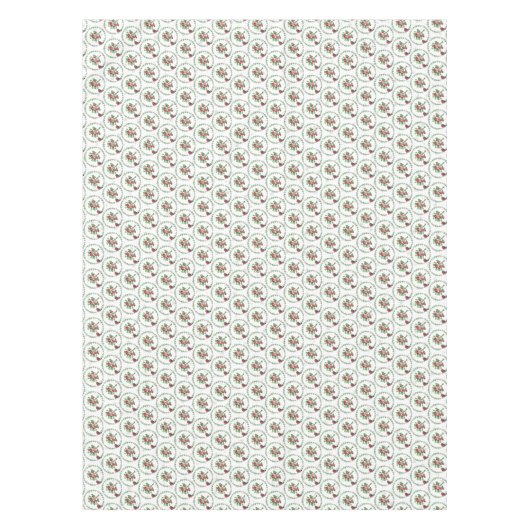 Gray White Star Red Robin Wreate Kerstmis Tafelkleed (Voorkant)