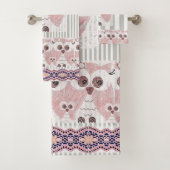 Gray & White Stripe Bathroom Towel Set Ownership Bad Handdoek (Insitu)