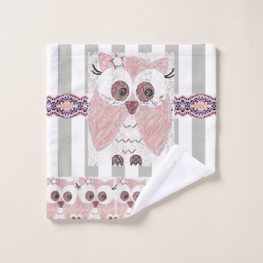 Gray & White Stripe Bathroom Towel Set Ownership Bad Handdoek (Wasdoekje)