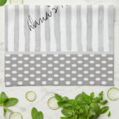 Gray White Stripe Kitchen Hand Towel Theedoek (Gevouwen)