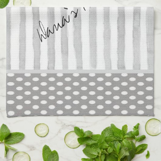 Gray White Stripe Kitchen Hand Towel Theedoek (Gevouwen)