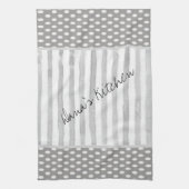 Gray White Stripe Kitchen Hand Towel Theedoek (Verticaal)