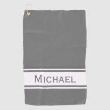 Gray White Stripe Modern Name Monogram